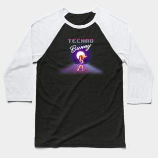 Techno Bunny Hula Hoop Bunny 80s Style Baseball T-Shirt